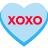 Blue Heart "XOXO" Tag